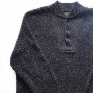 Eddie Bauer | Navy Button Up Pullover Sweater